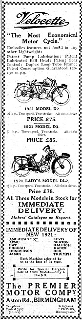 Velocette Model D2 - Velocette Ladies Model DL2                  