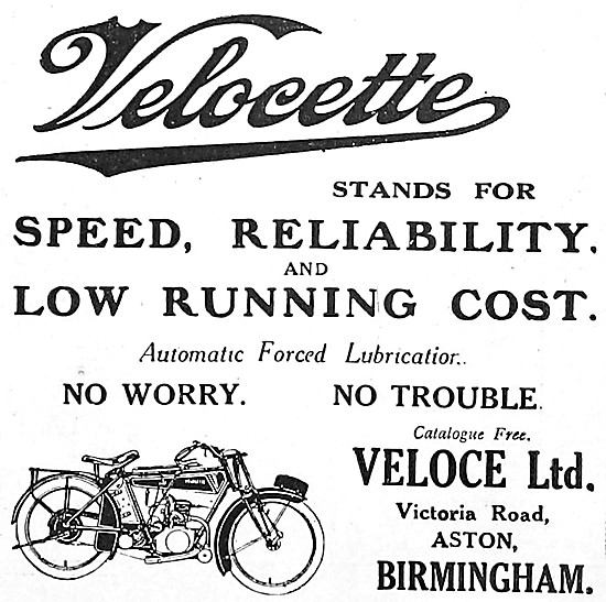 1921 Velocette Motorcycle                                        