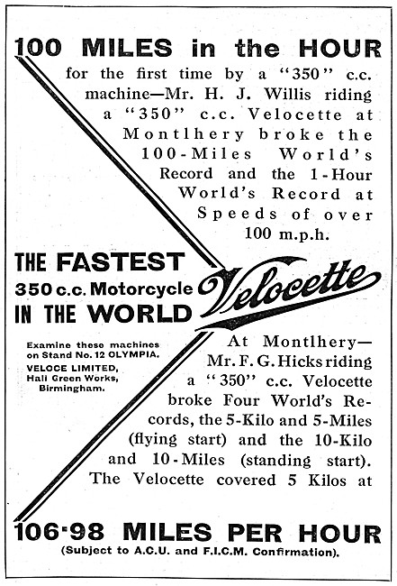 1928 Velocette Montlhery Record                                  