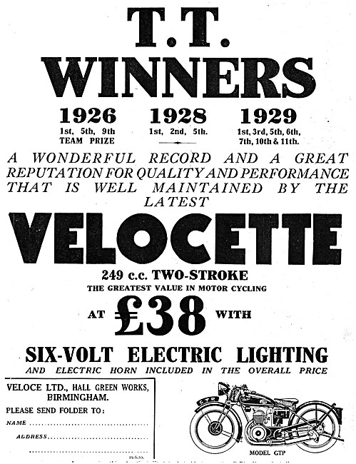 1930 Velocette GTP 250 Two-Stroke                                