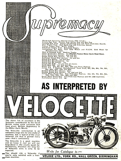 1934 Velocette GTP - Velocette G.T.P.                            