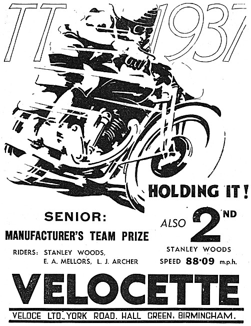 Velocette TT Race Winners 1937                                   