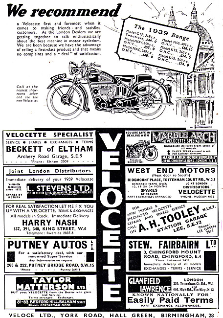 1939 Velocette MSS 500 cc                                        