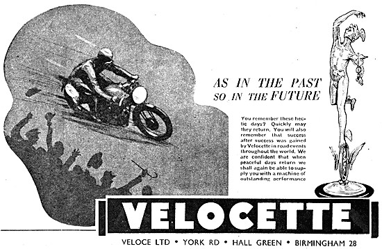 Velocette Motor Cycles 1942 Advert                               