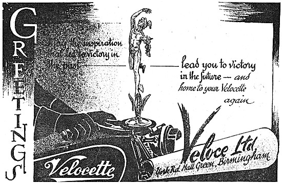 Velocette Motorcycles Seasons Greetings 1943                     