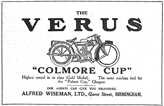 Verus Motor Cycle 1920 Colmore Cup                               