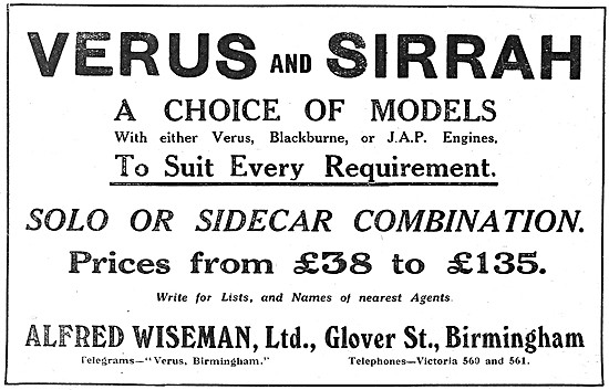 1920s Verus & Sirrah Motorcycles                                 