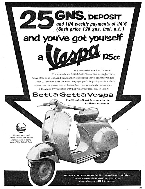 Vespa 125 cc Motor Scooter                                       