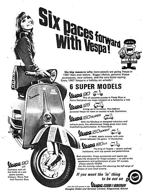 Vespa Motor Scooters 1967 - Vespa 150 Super Motoor Scooter       