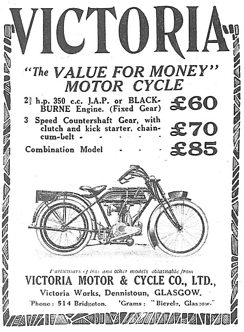 Victoria Motor Cycles - Victoria JAP Motor Cycle                 