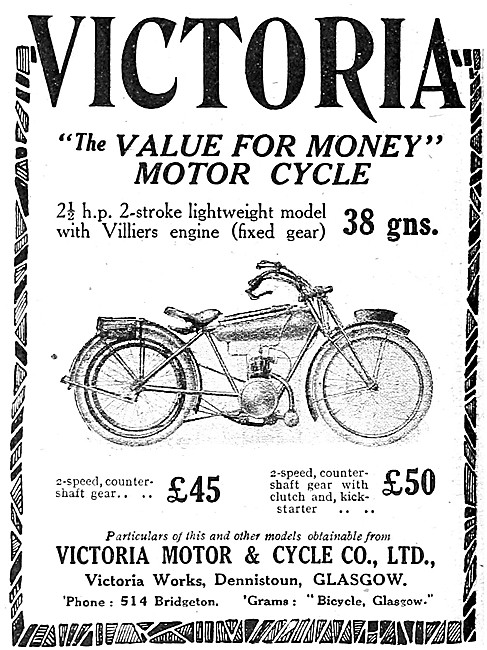 Victoria Motor Cycles - 1922 Victoria Blackburne Motor Cycle     