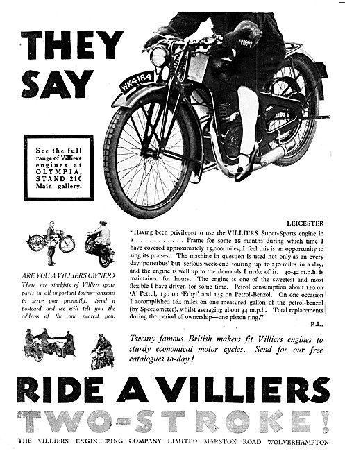 1128 Villers Two-Stroke Motor Cycle Engines Advert               