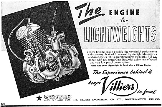1950 Villers Mark 1 F 98 cc Two-Stroke Motor Cycle Engine        