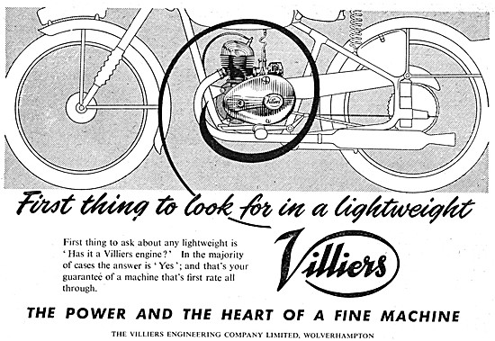 1954 Villers Two-Stroke Lightweight Motor Cycle Engines          