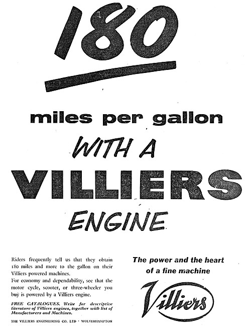 1957 Villers Two-Stroke Motorcycle Engines Advert                