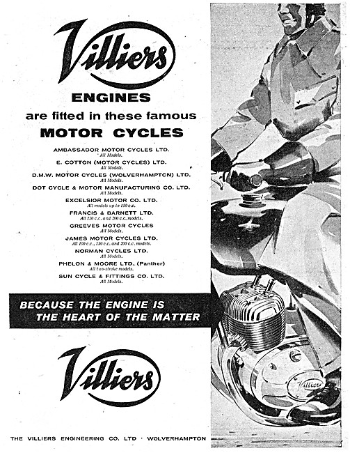1958 Villers Two-Stroke Motorcycle Engines                       