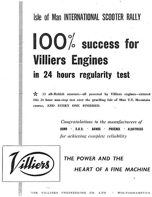 Villers Motor Scooter Engines 1958 Advert                        