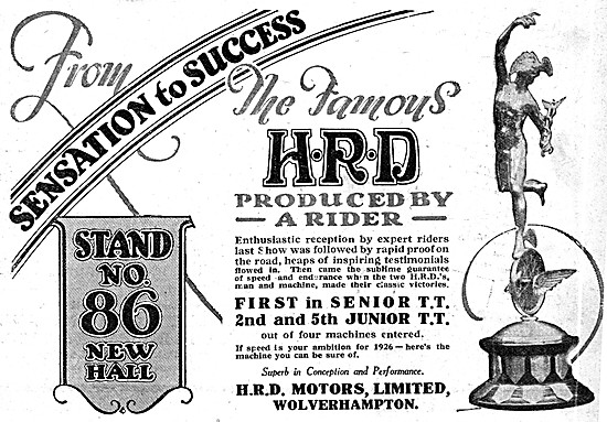 HRD Motor Cycles - H.R.D.Motorcycles 1925 Advert                 