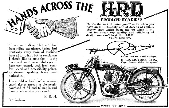 1927 HRD Motorcycles                                             