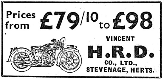 Vincent HRD Motor Cycles 1936                                    