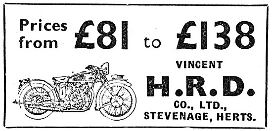 1937 Vincent Motor Cycles - Vincent HRD                          