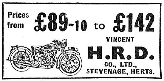 Vincent H.R.D. Motor Cycles                                      