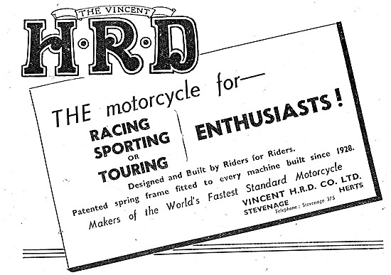 Vincent-HRD Motorcycles 1942                                     
