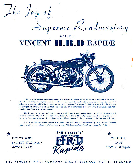 Vincent Rapide Series B 1948                                     