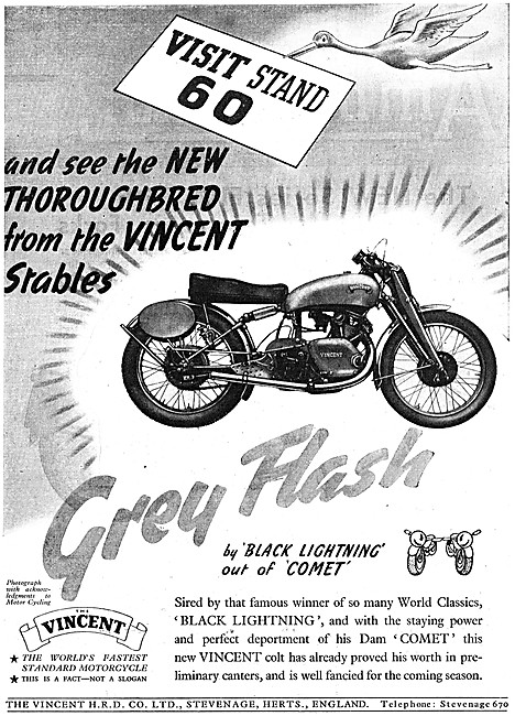 1949 Vincent Grey Flash 500 cc                                   