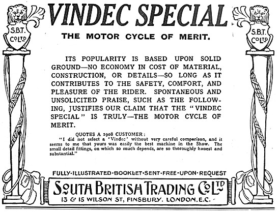 SBT Vindec Special Motor Cycle 1908                              