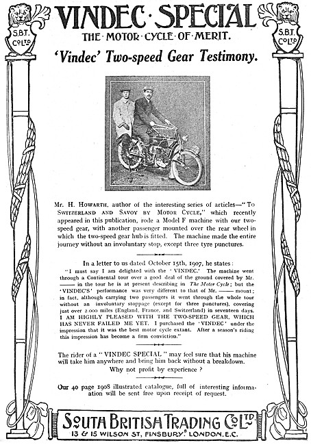 SBT Vindec Two Speed Motor Cycles                                