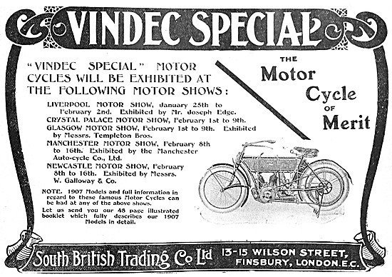 1907 Vindec Motor Cycle                                          