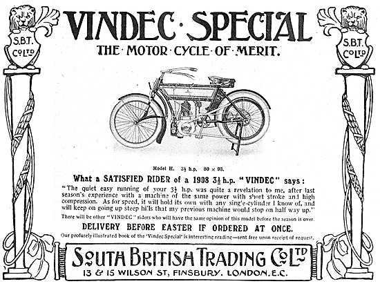 Vindec Modsel H Motor Cycle 1908                                 