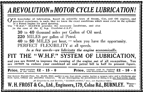 Frost Lubrication System - The WHF Motorcycle Lubrication System 