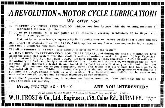 W.H.Frost Lubrication System                                     