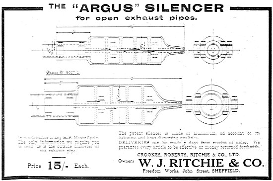 Argus Motor Cycle Silencer For Open Exhaust Pipes                