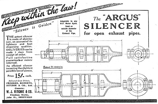 Argus Motor Cycle Silencer For Open Exhaust Pipes                