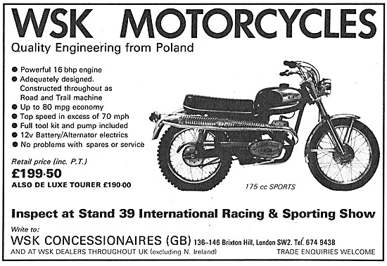 WSK Motor Cycles - 1973 WSK 175 Sports                           