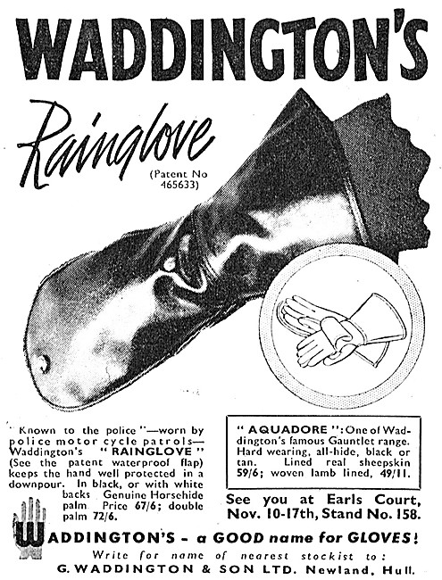 Waddingtons Rainglove Motor Cycle Gauntlets                      