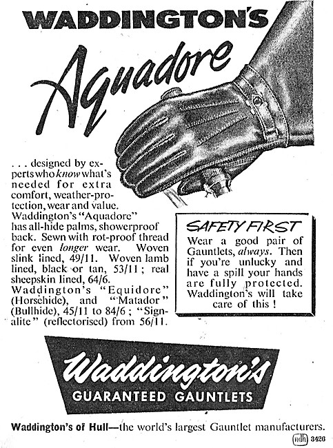 Waddingtons Aquador Motorcyclists Gauntlets                      