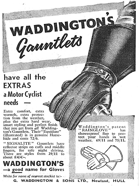 Waddingtons Motor Cycle Gauntlets                                