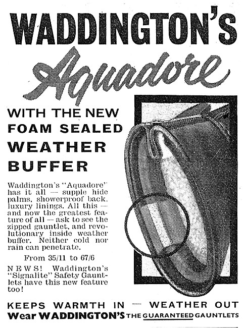 Waddingtons Weatherproof Motor Cycle Clothing - Aquadore Gloves  