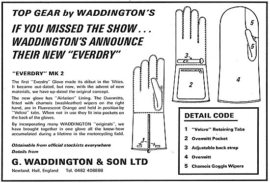 Waddingtons Motorcycle Clothing - Waddington Everdry Mk 2 Gloves 