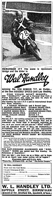 Wal Handley Motorcycle Sales                                     