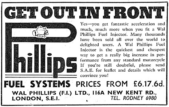 Wal PhillipsMotor Cycle Fuel Systems 1967 Advert                 