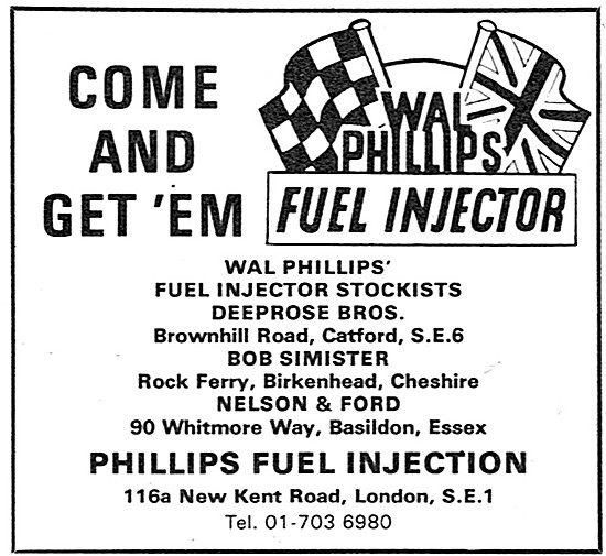 1970 Wal Phillips Fuel Injector                                  