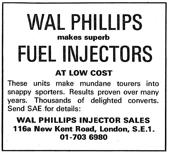 Wal Phillips Fuel Injectors 1970                                 