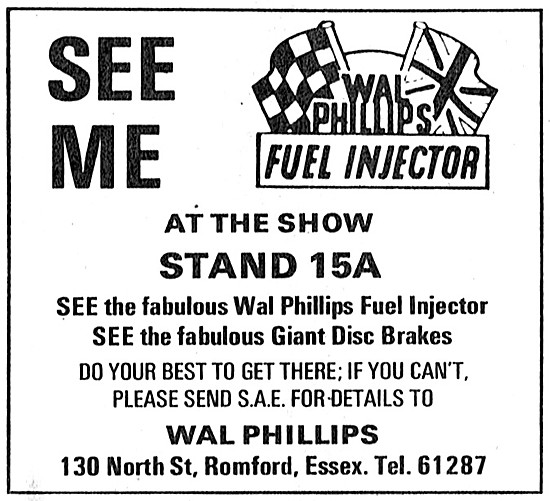 Wal Phillips Fuel Injectors 1972 Advert                          