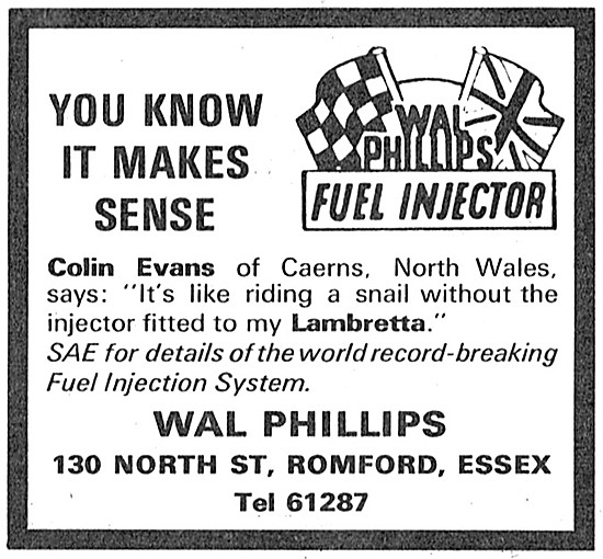 Wal Phillips Fuel Injector 1973 Advert                           
