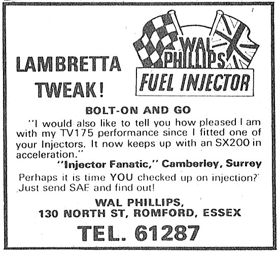 Wal Phillips Fuel Injectors For Lambrettas                       